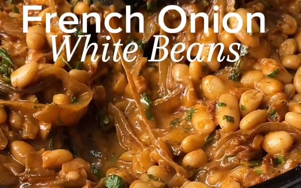 Roasted Onions and White Beans with Sun Dried Tomatoes